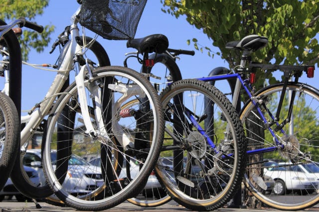 Parked bikes
