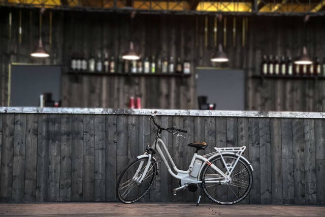 Bike on wood background
