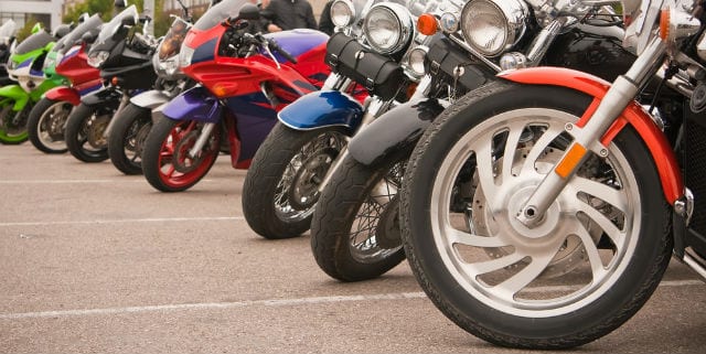 Carpark with motorcycles