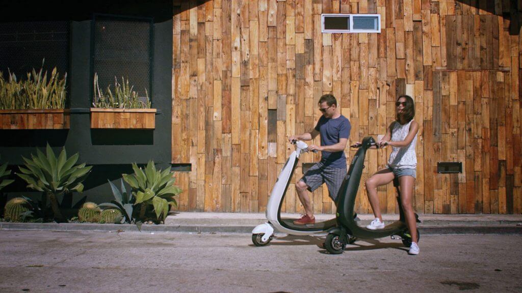Couple on scooter